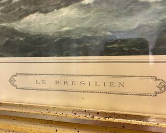 M39 - $30. "Le Bresilien" framed print. Measures 29" wide x 21" tall. 