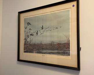 M36 - $30. Terrell Dickey "Startled" signed print #213/750. Measures 28" x 23". 