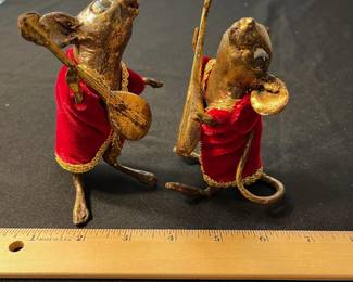 M122 - $40. Set of 4 wooden mice - painted to look metal. 