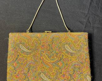 M121 - $20. Vintage Ingber Paisley Purse. 