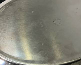 M57 - $40. Rare Eton Silver Plated with Pyrex insert serving dish with Fish Handles. Measures 20.5" x 11.25" x 4.25" tall. 