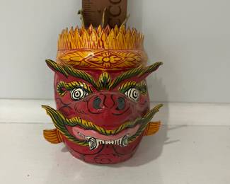 K33 - $55. Set of 3 Cambodian Paper Mache Handcrafted Masks. 