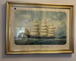 M35 - $30. "The William Lawrence" framed print. Measures 29" wide x 21" tall. 