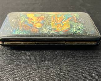 M72 - $85. Hand Painted Russian Lacquer Box. Measures 4.5" x 3.25". 