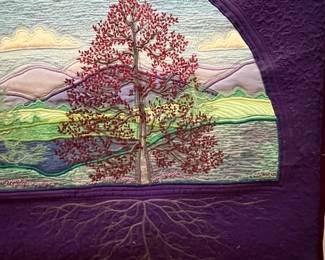 M101 - $225. Fabric Wall Art. Measures 40" x 29.5" tall. Machine quilted by "D.ttie 1995"