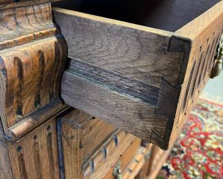 M47 - $375. Antique 5 drawer chest of drawers. Solid wood. Measures 41.5" wide x 20.25" deep x 36" tall. All drawers slide relatively easily. 