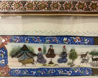 K45 - $50. Persian Painting on Bone. Measures 11" x 5". 