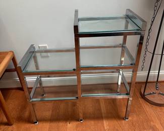 K65 - $125. Chrome & Glass Shelf - comes apart and can be used in different shapes!