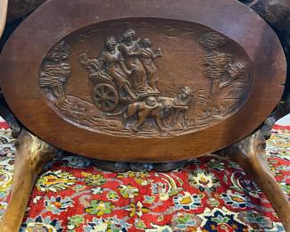 M8 - $200. Carved Wood Display Table with Removable glass Top. Measures 32" x 22" x 21" tall. (We believe this 1930s table was recreated into a display table.)