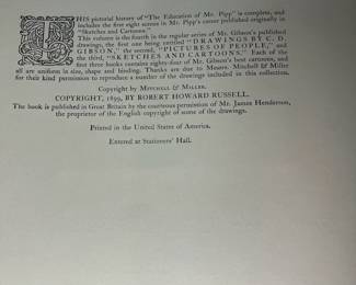 M64 - $250. The Education of Mr. Pipp by CD Gibson in original box. "This edition is limited to 250 signed copies of which this is number 112" signed by author & publisher. 1899. (4th volume in the regular series)