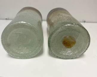 K66 - $25 PAIR. Napoleone Martinuzzi Amber Seafoam Glasses. Measures 6.25" tall. 