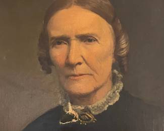 M104 - $300. Original Painting on Canvas. Measures 29" wide x 33" tall. Has significant hole near her collar. Signed J. Laurman