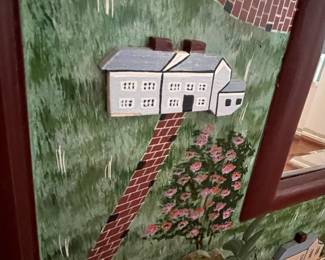 M102 - $125. Large Painted Mirror. Measures 36.25" x 49.75" tall. 