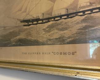 M40 - $50.  The Clipper Ship "Cosmos". Measures 23" x 17". 