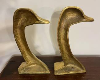 M140 - $200 PAIR of LARGE Goose doorstop / bookends. Measures 12.5"tall  x 6.5" wide. 