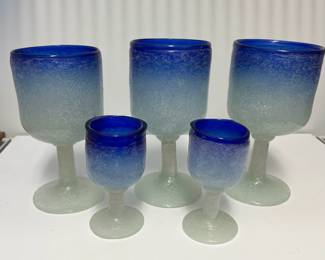 K61 - $40. Set of 5 Napolene Martinuzzi Handblown glasses. 