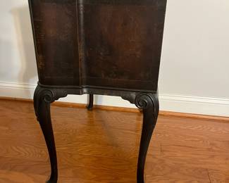 M108 - $145. Antique 2 Drawer side table. Measures 26.25" wide x 16" deep x 28.5" tall. 