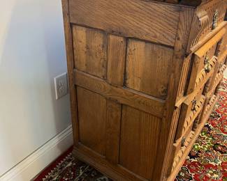 M47 - $375. Antique 5 drawer chest of drawers. Solid wood. Measures 41.5" wide x 20.25" deep x 36" tall. All drawers slide relatively easily. 