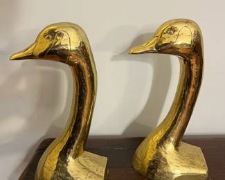M140 - $200 PAIR of LARGE Goose doorstop / bookends. Measures 12.5"tall  x 6.5" wide. 