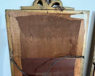 M109 - $300 PAIR. Antique Wooden Framed Gold Gilt Trumeau Mirror PAIR. Each measures 16" wide x 66" tall. Overall very good antique condition!