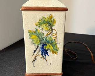 M127 - $25. Table Lamp - Heavily Crazed. Measures 4.25" x 23" tall. No shade. 