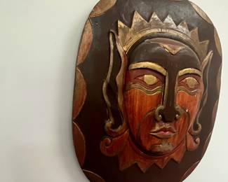 K38 - $30. Hand Carved Mask. Measures 13" x 16" tall. 
