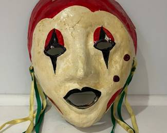 K34 - $10. Vintage Paper Mache Mask - has some cracking. 