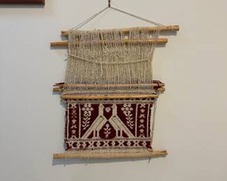 K73 - $30. Hand Loomed Weaving with Birds. 