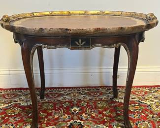 M15 - $75. Italian Florentine Gilded Table. Measures 28" x 21" x 21" tall. 