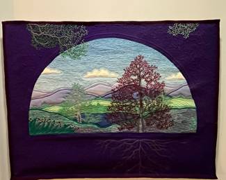 M101 - $225. Fabric Wall Art. Measures 40" x 29.5" tall. Machine quilted by "D.ttie 1995"