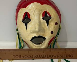 K34 - $10. Vintage Paper Mache Mask - has some cracking. 