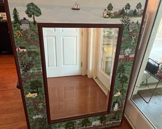 M102 - $125. Large Painted Mirror. Measures 36.25" x 49.75" tall. 