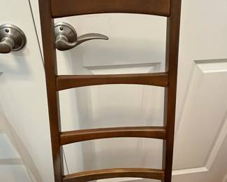 K81 - $150 PAIR MCM Ladder Back Chairs. Measures 18" wide x 17" deep x 41" tall. Both are structurally sturdy and in very good vintage condition!