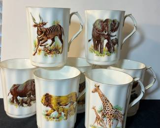 M84 - $50. 7 Pc Set Royal Windsor Fine Bone China Mugs. 