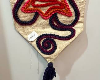 K82 - $30. Owl Needlepoint Wallhanging. Measures 11.25" wide x 37" tall. 