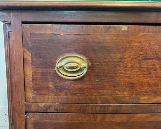 M1 - $175. 3 Drawer Antique Chest. Measures 37" wide x 20.5" deep x 37" tall. Drawers are a little "sticky" and there are some imperfections with the veneer. Custom cut glass has protected the top! Hand cut dovetails drawers. 