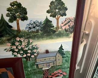 M102 - $125. Large Painted Mirror. Measures 36.25" x 49.75" tall. 