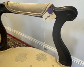 M11 - $100. PAIR of Carved Antique Chairs. Measures 25.5" wide x 17" deep x 36" tall. 