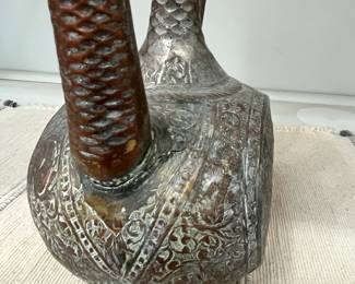 K51 - $65. Middle Eastern / Islamic Ewer. Measures 11.5" wide x 14.5" tall. 