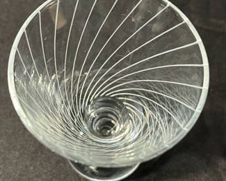 M73 - $50. MCM Ball Base Etched Martini Glasses. Set of 5. 2.75" x 4.5" tall. 