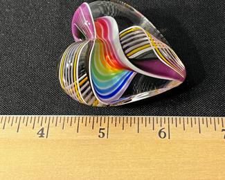 M70 - $30. Steven Maslach Twisted Purple Rainbow Heart. 