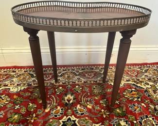 M20 - $50. French Louis XV Style Side Table. Measures 18.5" x 12" x 17" tall. (One leg has been reglued.) Sturdy. 