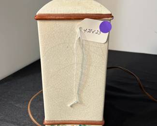 M127 - $25. Table Lamp - Heavily Crazed. Measures 4.25" x 23" tall. No shade. Measures 4.25" x 23" tall. 