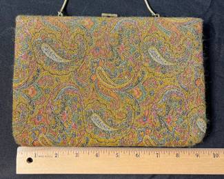 M121 - $20. Vintage Ingber Paisley Purse. 