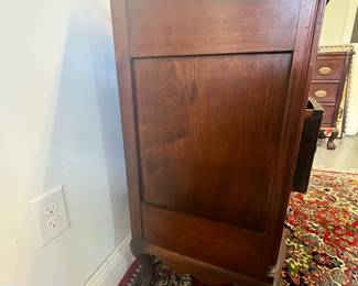 M1 - $175. 3 Drawer Antique Chest. Measures 37" wide x 20.5" deep x 37" tall. Drawers are a little "sticky" and there are some imperfections with the veneer. Custom cut glass has protected the top! Hand cut dovetails drawers. 