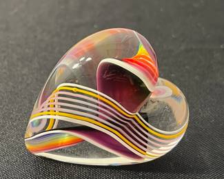 M70 - $30. Steven Maslach Twisted Purple Rainbow Heart. 