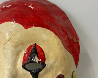 K34 - $10. Vintage Paper Mache Mask - has some cracking. 