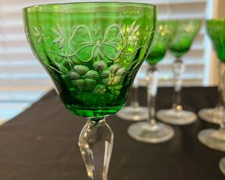 M89 - $100. Set of 9 glasses. 7.25" tall. 