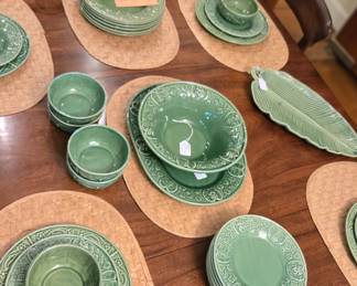 Vintage Bordallo Pinheiro frog & dragonfly dishes