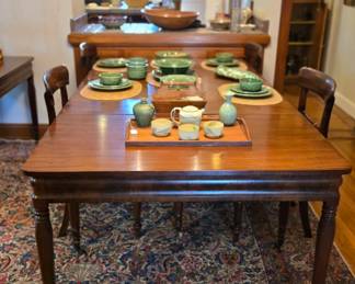 Antique dining table  - removable side tables